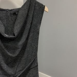 Jacob Black with White Dot Cowl Neck Midi Dress